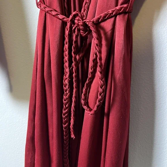 Natori Robe Womens Medium Red Kimono Maxi Wrap Belted Loungewear Boho Elegant - Picture 5 of 6